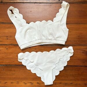Marysia White Palm Springs top in Medium and Antibes bottoms in Small